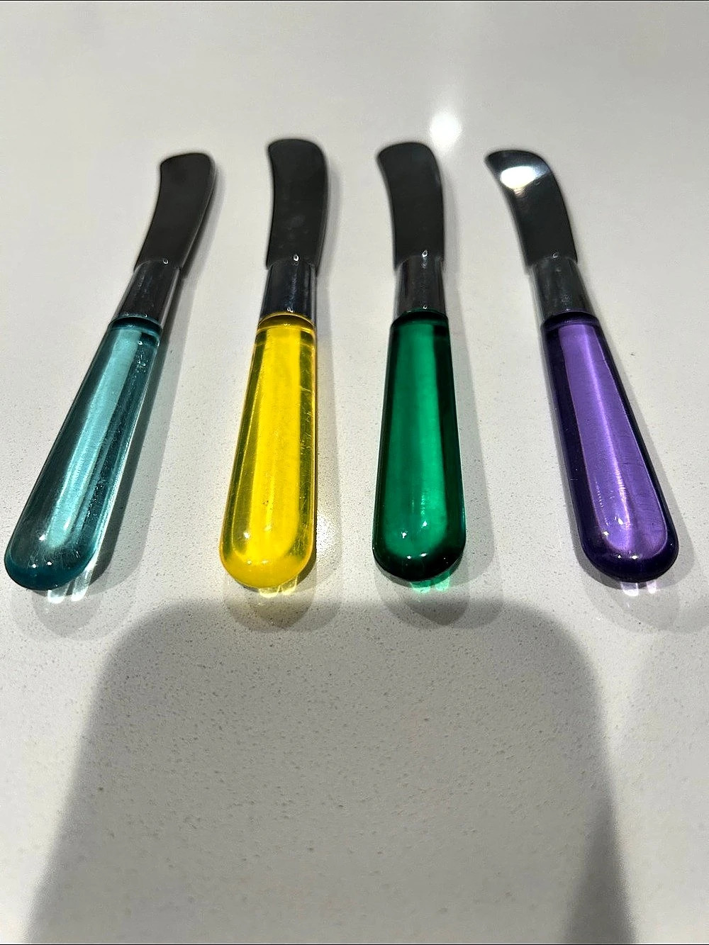 Stainless Steel Spreader Set in Green, Aqua, Purple and Yellow